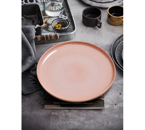 Глиняный набор персональных тарелок Arya Home arya stoneware 4 предмета, 27,0x2,9x19,4 см, розовый 8680943229984