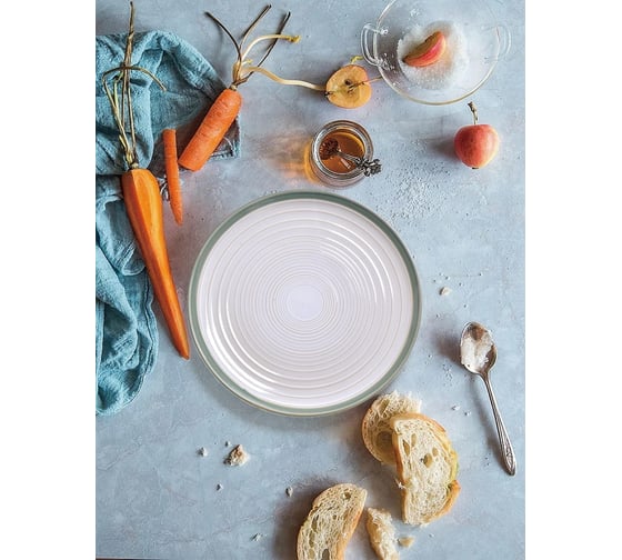 Набор персональных тарелок Arya Home arya white stoneware 4 предмета, 26,3x3,1x16,8 см, зеленый 8680943230287 1
