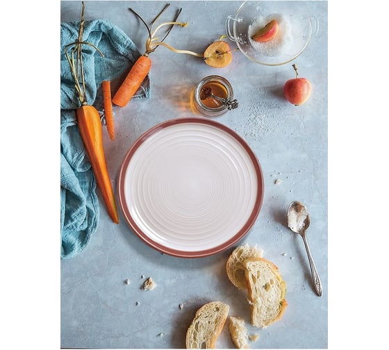 Набор персональных тарелок Arya Home arya white stoneware 4 предмета, 26,3x3,1x16,8 см, коричневый 8680943230294 1