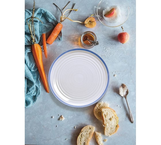 Набор персональных тарелок Arya Home arya white stoneware 4 предмета, 26,3x3,1x16,8 см, голубой 8680943230270 1