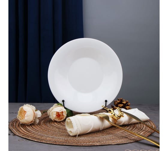 Глубокая тарелка Arya Home globe из опалового стекла, 6 предметов, белый 8680943223975