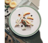 Набор тарелок Arya Home white stoneware 4 предмета, 20,8x2,5x12,3 см, зеленый 8680943230256