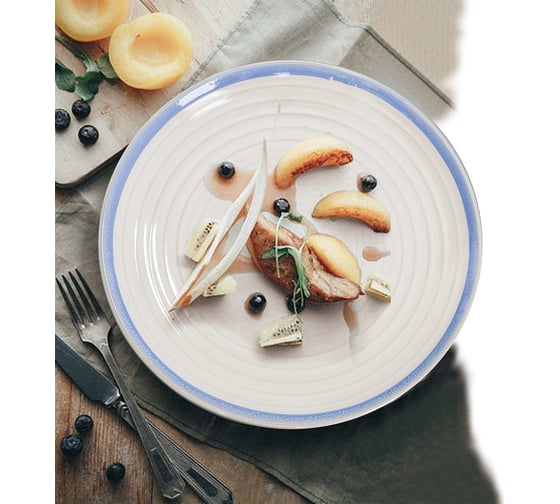 Набор тарелок Arya Home white stoneware 4 предмета, 20,8x2,5x12,3 см, голубой 8680943230249 1
