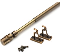 Однорядный раздвижной карниз LM DECOR Мини кафе 40-60 см, цилиндр, антик KF102040060AB