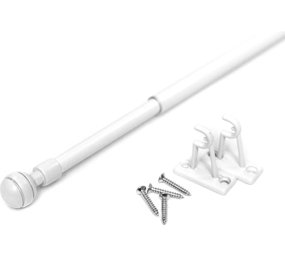 Карниз LM DECOR Мини кафе 40-60 см, цилиндр, белый глянец KF102040060SW 1
