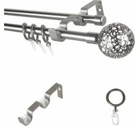 Металлический карниз LM DECOR лайт ажур диаметр 16/16 мм, 2.4 м, сатин SC09512131240SN