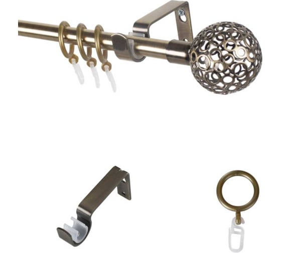 Металлический карниз LM DECOR лайт ажур диаметр 16 мм, 3 м, антик SC09511131300AB 1