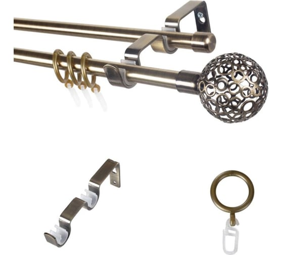 Металлический карниз LM DECOR лайт ажур диаметр 16 мм, 2 м, антик SC09511131200AB