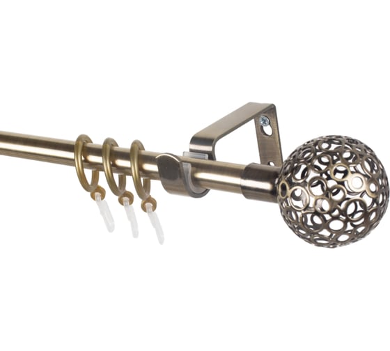 Металлический карниз LM DECOR лайт ажур диаметр 16 мм, 2.4 м, антик SC09511131240AB