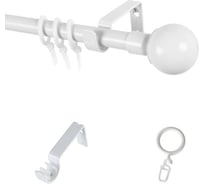 Металлический карниз LM DECOR лайт сфера, диаметр 19 мм, 1.6 м, белый глянец SC64613131160WH