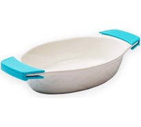 Форма для запекания с силиконовыми ручками JEWEL фарфор, 26 см, овальная ПП00035-08