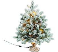 Искусственная новогодняя елка CRYSTAL TREES МОЛЬВЕНО в снегу, с вплетенной гирляндой, литье РЕ+ПВХ 60 см KP71060SL