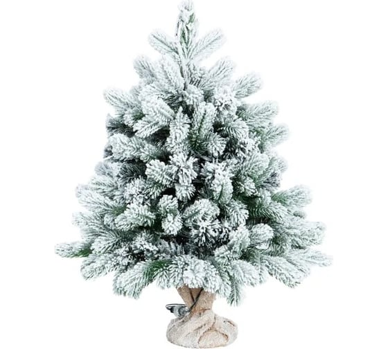 Искусственная новогодняя елка CRYSTAL TREES МОЛЬВЕНО в снегу, с вплетенной гирляндой, литье РЕ+ПВХ 60 см KP71060SL