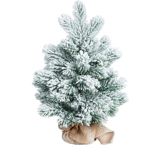 Искусственная новогодняя елка CRYSTAL TREES ХИЛТОН заснеженная, в мешочке, литье РЕ 50 см KP12050 1