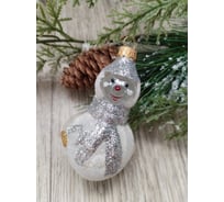 Елочное украшение Коломеев Снеговик с шарфом, прозрачная серия, в подарочной упаковке, h-12 см УТ-00002129