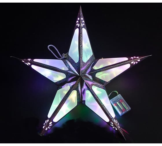 Светодиоды ЗВЕЗДА MOROZCO RGB 500 мм 20 ламп 3х-цветные с батареей Э231405 1