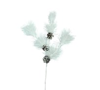 Новогоднее украшение ООО Комус ветка хвойная с шишками, 60 см, белая леска, d10010 в2602 1826239