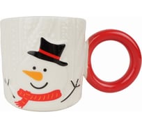 Кружка с круглой ручкой Зимняя сказка Снеговик, 250мл, белая 680092-1