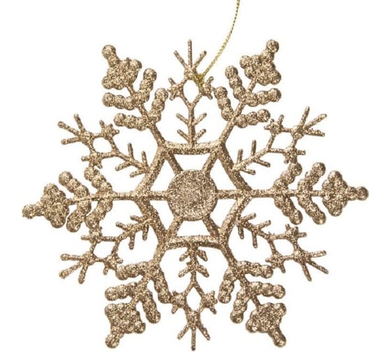 Игрушка ООО Комус Снежинка-паутинка в золоте, 0,2x16,5x16,5 см, арт.89090 1576230