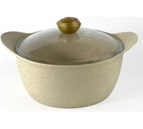 Кастрюля с стеклянной крышкой OMS collection 24x13 см, 4.55 л, с антипригарным покрытием, оливковый 3120.01.11-24-OLV