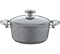 Кастрюля с стеклянной крышкой OMS collection 24x12 см, 4.3 л, с антипригарным покрытием, серый 3110.01.02-24-Gr