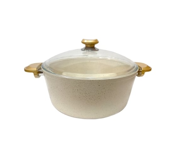 Кастрюля с стеклянной крышкой OMS collection 30x13 см, 8.7 л, с антипригарным покрытием, розовый 3110.01.02-30-Pin 1