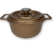 Кастрюля-омлетница с металлической крышкой OMS collection 14x6.3 см, 0.8 л, с антипригарным покрытием, медный 3722-Cp
