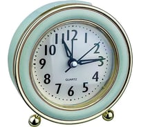 Часы-будильник Perfeo Quartz PF-TC-016 круглые, диаметр 10,5 см, подсветка, зелёные 30015241
