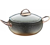 Кастрюля с стеклянной крышкой OMS collection 24x10.5 см, 4.5 л, с антипригарным покрытием, черный/медный 3141-24-Сp