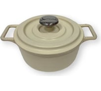 Кастрюля-омлетница с металлической крышкой OMS collection 14x6.3 см, 0.8 л, с антипригарным покрытием, айвори 3722-IVR