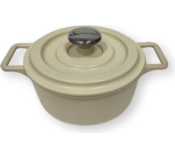 Кастрюля-омлетница с металлической крышкой OMS collection 14x6.3 см, 0.8 л, с антипригарным покрытием, айвори 3722-IVR 1