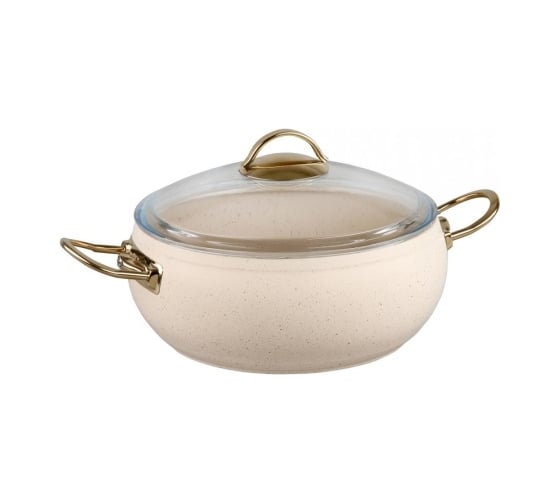 Кастрюля с стеклянной крышкой OMS collection 24x10.5 см, 4.5 л, с антипригарным покрытием, красный 3141-24-Rd 1