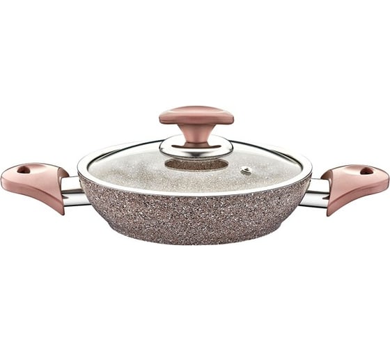 Омлетница OMS collection 18x5 см, 1 л, крышка стеклянная, коричневый 3214.04.05-18-Bn 1