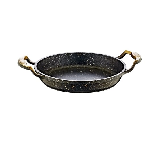 Омлетница без крышки OMS collection 18x4 см, 0.65 л, с антипригарным покрытием, черный/золотой 3248-18-Gd 1