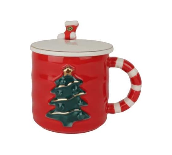 Подарочный набор в коробке Зимняя сказка merry christmas кружка 380мл, крышка, ложка, красный 68007-1