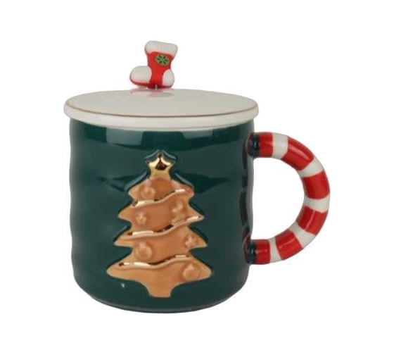 Подарочный набор в коробке Зимняя сказка merry christmas кружка 380мл, крышка, ложка, зеленый 68007-2