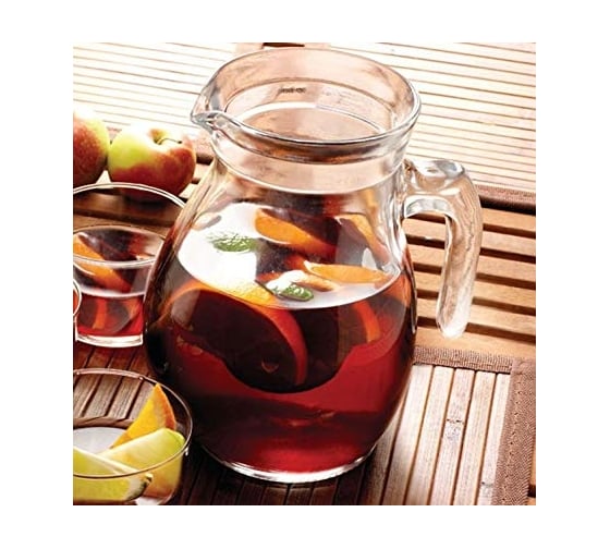 Кувшин Bormioli Rocco SANGRIA 335940 стеклянный с ручкой и красной крышкой 1500 мл Б0031481