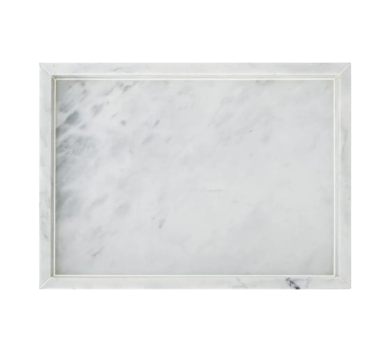Поднос Bergenson Bjorn Marm, 28x20 см, белый мрамор BB000089