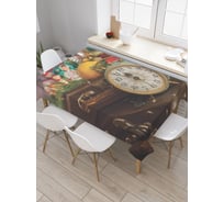 Прямоугольная водоотталкивающая скатерть на стол JoyArty "Новый год стучится" 145x180 tcox_427866_180x145