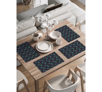 Набор прямоугольных тканевых салфеток на стол для сервировки JOYARTY "Дракон с подарком" плейсмат, 30x46 см, 4шт. ser002_427879_30x46