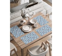 Набор прямоугольных тканевых салфеток на стол для сервировки JOYARTY "Новогодние шары" плейсмат, 30x46 см, 4шт. ser002_427887_30x46