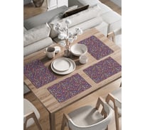 Набор прямоугольных тканевых салфеток на стол для сервировки JOYARTY "Ретро игрушки" плейсмат, 30x46 см, 4шт. ser002_427864_30x46