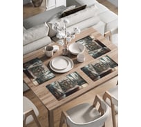 Набор прямоугольных тканевых салфеток на стол для сервировки JOYARTY "Волшебный шар" плейсмат, 30x46 см, 4шт. ser002_427877_30x46