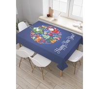 Прямоугольная тканевая скатерть на стол с рисунком JoyArty "Новогодний шар" 145 на 180 см tc_427862_180x145
