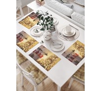 Салфетки на стол для сервировки JOYARTY прямоугольные, плейсмат "Новогодняя атмосфера" , 32x46 см, в комплекте 4шт. np_427859