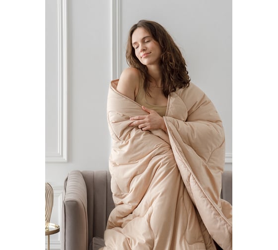 Одеяло Guten Morgen шерсть овечья, тик, Premium Woolly, 140x205 см ОПВ-т-140-205