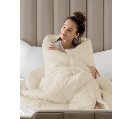 Одеяло Guten Morgen шерсть верблюжья, микрофибра, вулсофт, 200x220 см ОВу-200-220