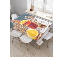 Прямоугольная водоотталкивающая скатерть на стол JoyArty Настроение согреться 120x145 tcox_427870_120x145