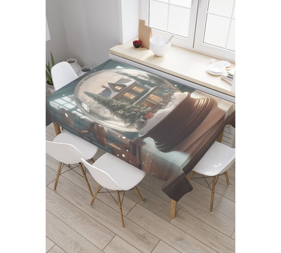 Прямоугольная водоотталкивающая скатерть на стол JoyArty Волшебный шар 145x180 tcox_427877_180x145 1