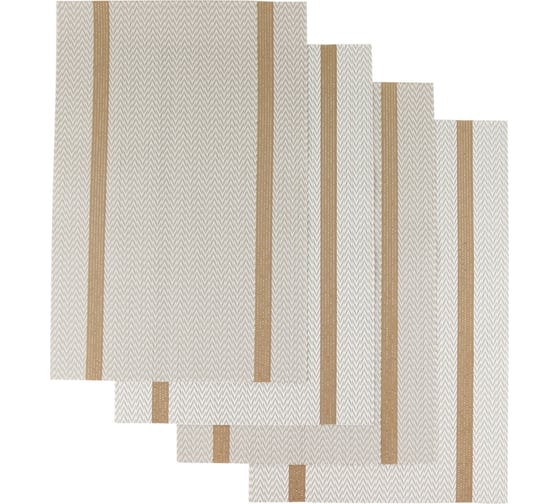 Сервировочная салфетка IHome белая с золотом, 45x30 см, 4 шт. ST000301-1-4